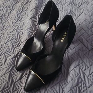 REISS black Suede Leather Heels Shoes Size US 9 EUR 40